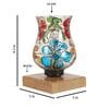 Multicolour Shade Table Lamp With Wood Base