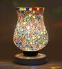 Multicolour Shade Table Lamp With Wood Base