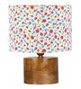 Multicolour Shade Table Lamp With Wood Base