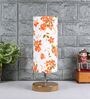 Troika Multicolour Cottan Fabric Shade Table Lamp With Wood Base