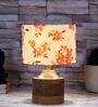 Multicolour Shade Table Lamp With Wood Base