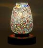 Multicolour Shade Table Lamp With Wood Base