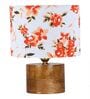Catania Multicolour Cottan Fabric Shade Night Lamp With Wood Base