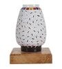 Multicolour Shade Table Lamp With Wood Base
