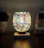Multicolour Shade Table Lamp With Wood Base