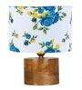 Multicolour Shade Table Lamp With Wood Base