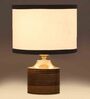 Multicolour Shade Table Lamp With Wood Base