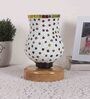 Multicolour Shade Table Lamp With Wood Base