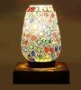Multicolour Shade Table Lamp With Wood Base