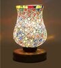 Multicolour Shade Table Lamp With Wood Base