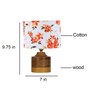 Multicolour Shade Table Lamp With Wood Base