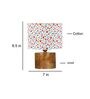 Multicolour Shade Table Lamp With Wood Base