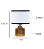 Multicolour Shade Table Lamp With Wood Base
