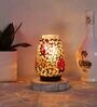 Multicolour Shade Table Lamp With Wood Base