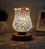 Multicolour Shade Table Lamp With Wood Base