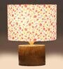 Multicolour Shade Table Lamp With Wood Base