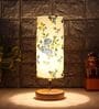 Pisa Multicolour Cottan Fabric Shade Table Lamp With Wood Base