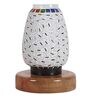 Multicolour Shade Table Lamp With Wood Base