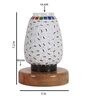 Multicolour Shade Table Lamp With Wood Base