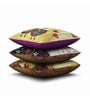 Beige Traditional Silk 16 x 16 Inches Cushion Covers (Set of 3)