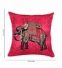 Red Traditional Silk 16 x 16 Inches Cushion Covers (Set of 8)