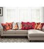 Red Traditional Silk 16 x 16 Inches Cushion Covers (Set of 8)