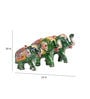 Multicolour Solid Wood Elephant Figurine