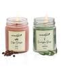 Eucalyptus & Coffee Aroma Brown & Green Soy Wax (Set of 2) Scented Candles