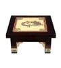 Multicolour Teakwood Peacock Chowki