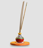 Multicolour Terracotta & Pine Wood 'Aromas in a Matki' Warli Incense Holder