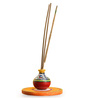 Multicolour Terracotta & Pine Wood 'Aromas in a Matki' Warli Incense Holder