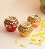 Multicolour Terracotta (Set of 3) Diyas