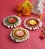 Multicolour Terracotta (Set of 3) Diyas