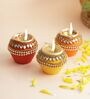 Multicolour Terracotta (Set of 3) Diyas