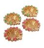 Multicolour Terracotta (Set of 4) Diyas