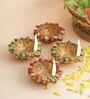 Multicolour Terracotta (Set of 4) Diyas