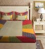 Multicolour Traditional 120 TC 100% Cotton Queen Bedsheet With 2 Pillow Covers