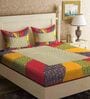 Multicolour Traditional 120 TC 100% Cotton Queen Bedsheet With 2 Pillow Covers