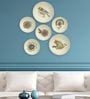 Multicolour Vinatage American Bird Decorative Wall Plates- Set Of 6