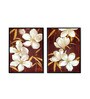 Multicolour Wood & Canvas Floral Art Panels