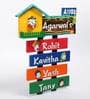 Multicolour Wood Agarwals Designer Nameplate