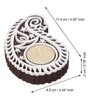 Multicolour Wood Buta or Paisley Shaped Wooden Block Print Decorative Tea Light Holders(Set of 2)