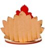 Maroon Wood Goddess Lakshmi Sitting on Lotus Flower Decorative Showpiece