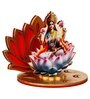 Maroon Wood Goddess Lakshmi Sitting on Lotus Flower Decorative Showpiece