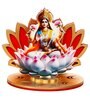 Maroon Wood Goddess Lakshmi Sitting on Lotus Flower Decorative Showpiece