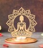 Wood Lord Buddha Lotus Shadow Tea Light Candle Holder