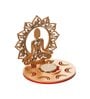 Wood Lord Buddha Lotus Shadow Tea Light Candle Holder