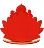 Maroon Wood Lord Ganesha Sitting on Lotus Flower Decorative Showpiece