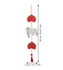 Maroon Wood Lotus, Cow, Beads, Tassel Decorative Hanging for Diwali Decor (Set of 10)