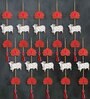 Maroon Wood Lotus, Cow, Beads, Tassel Decorative Hanging for Diwali Decor (Set of 10)